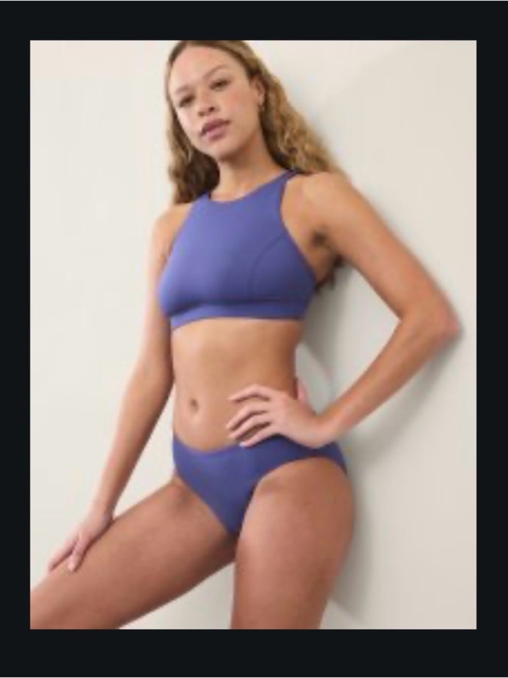 Athleta High-Neck Swim Top - Dusk blue
